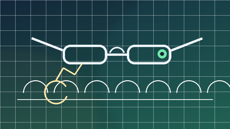 Concept illustration of performance AI smart glasses for sports
