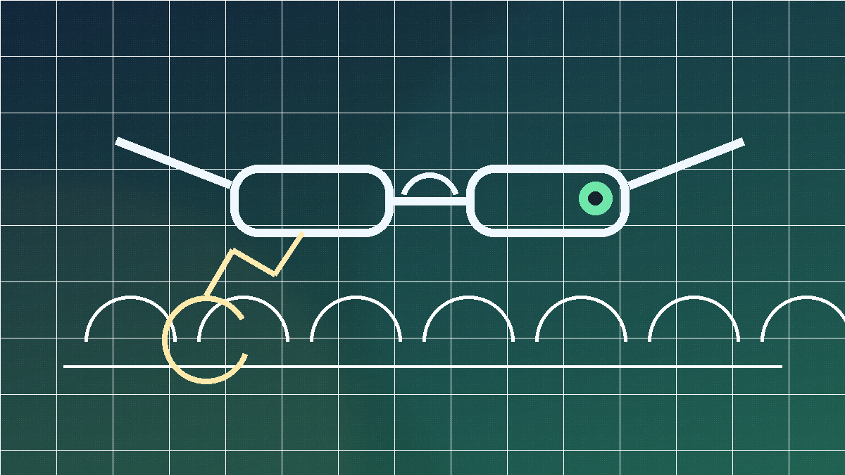 Concept illustration of performance AI smart glasses for sports