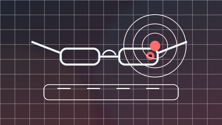 Concept illustration of a smart glasses recording indicator light