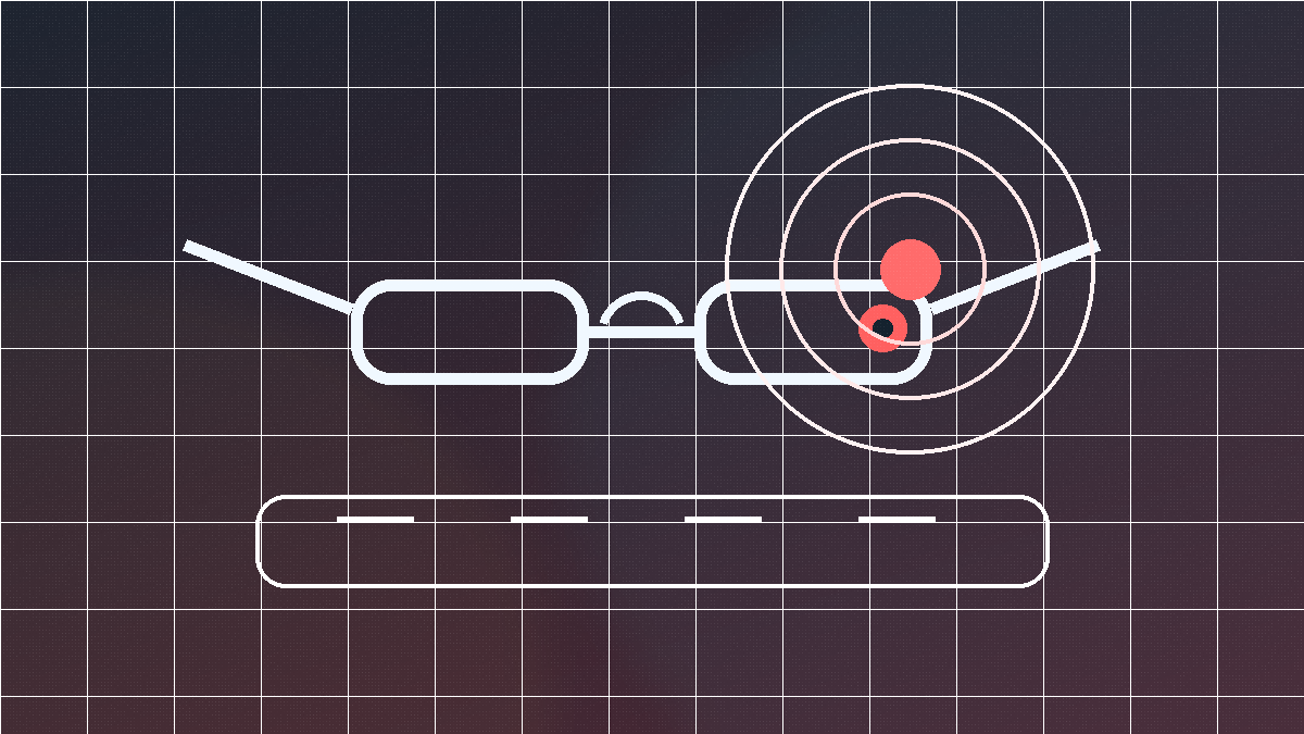 Concept illustration of a smart glasses recording indicator light