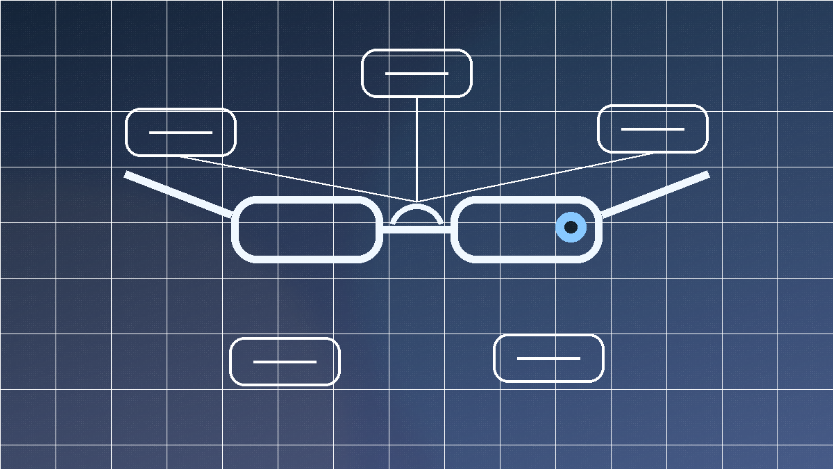 Concept illustration of intelligent eyewear partners connected around smart glasses
